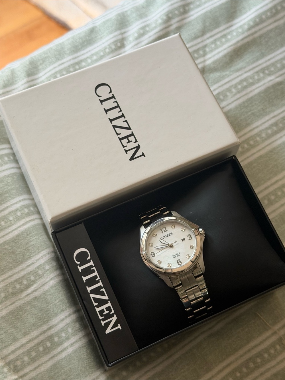 Citizen Silver Tone Women's Watch with White Dial